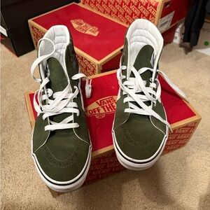 Vans Olive Green High-Top Sneakers